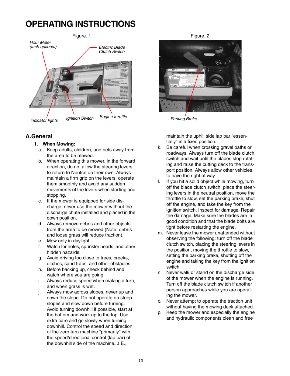 Operating instructions | Cub Cadet 53AJ8CTX750 User Manual | Page 10 / 32