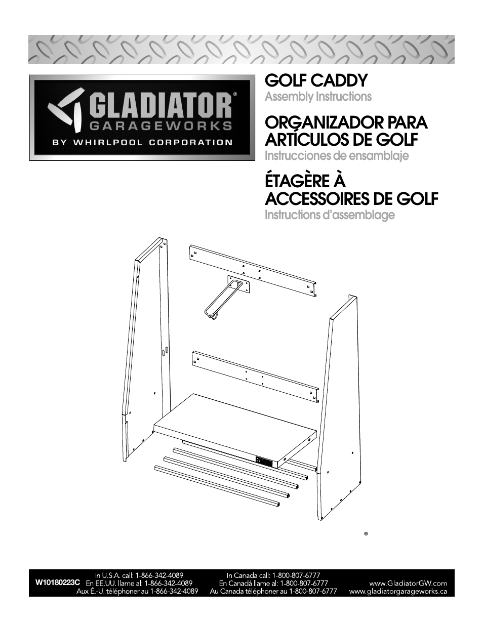 Gladiator GAWUXXGFZW Golf Caddy User Manual | 8 pages