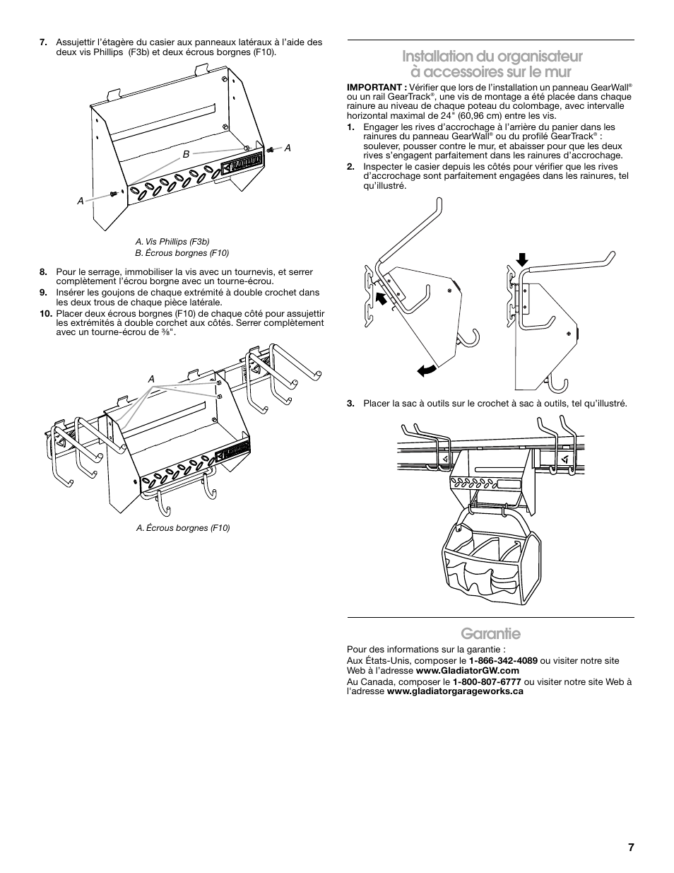 Garantie | Gladiator GAWUXXPTTG Project Caddy User Manual | Page 7 / 8