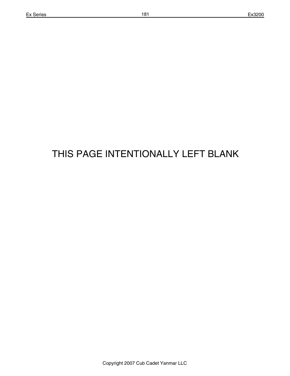 This page intentionally left blank | Cub Cadet Ex32002 User Manual | Page 181 / 182