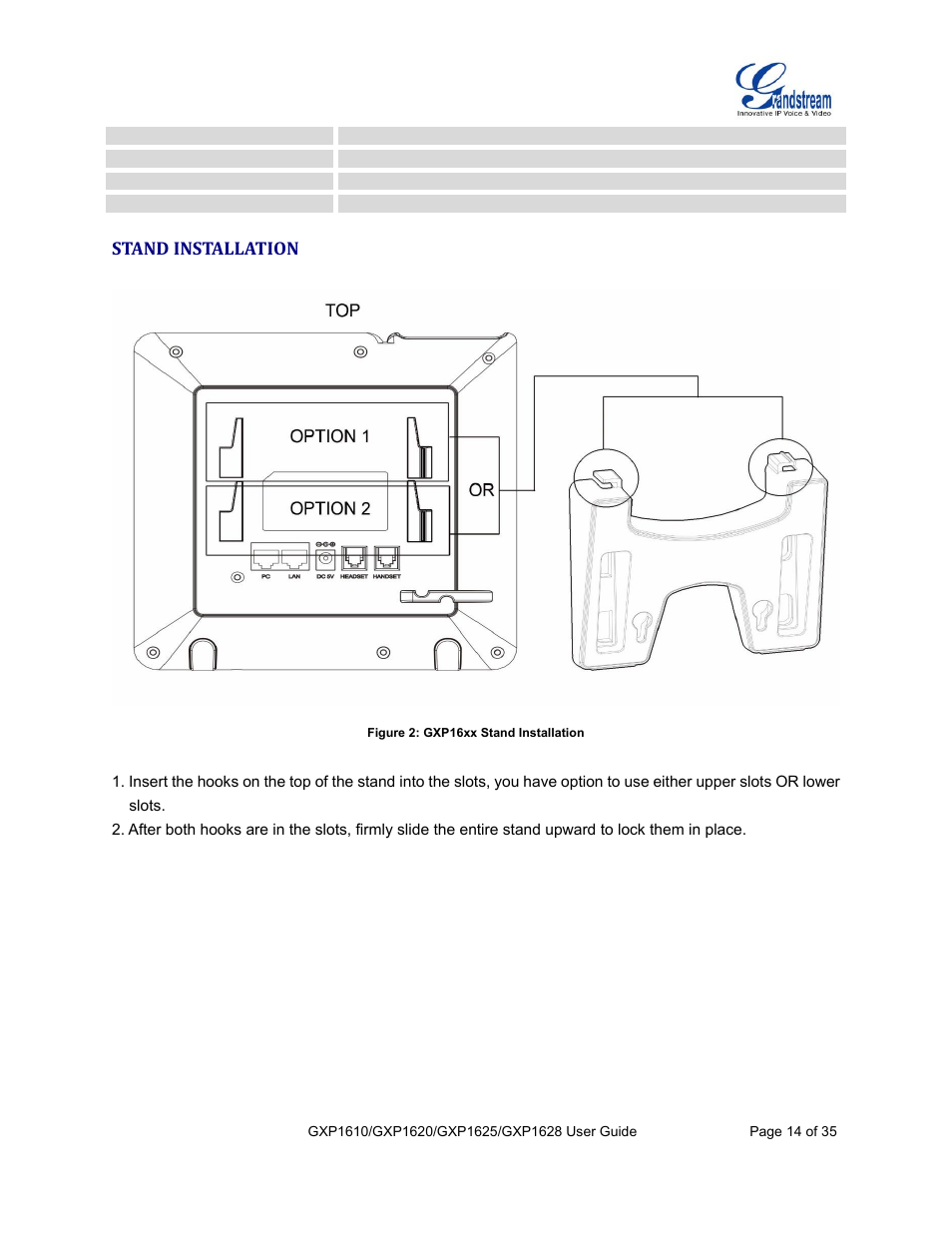 Grandstream GXP1610 User Guide User Manual | Page 15 / 38