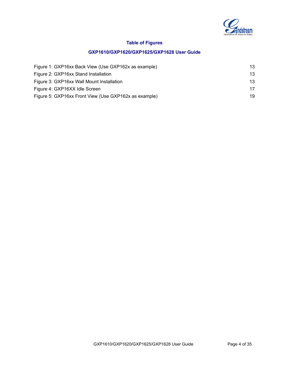 Grandstream GXP1610 User Guide User Manual | Page 5 / 38