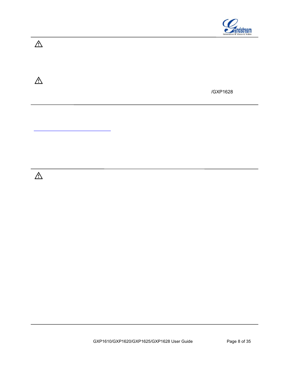 Grandstream GXP1610 User Guide User Manual | Page 9 / 38