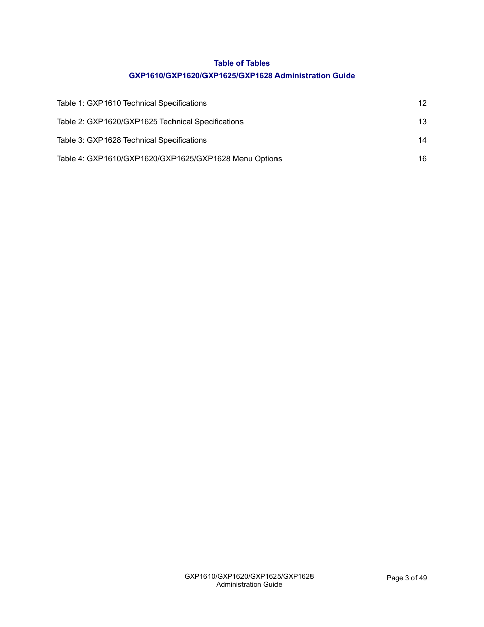 Grandstream GXP1610 Administration Guide User Manual | Page 4 / 50