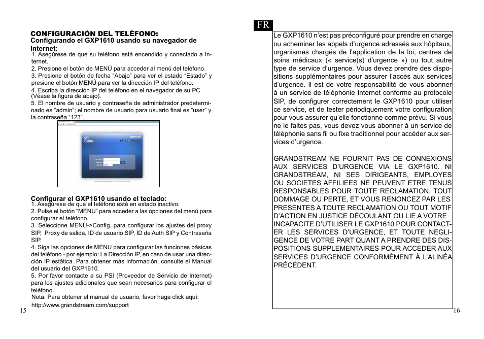Grandstream GXP1610 Quick Installation Guides User Manual | Page 10 / 25
