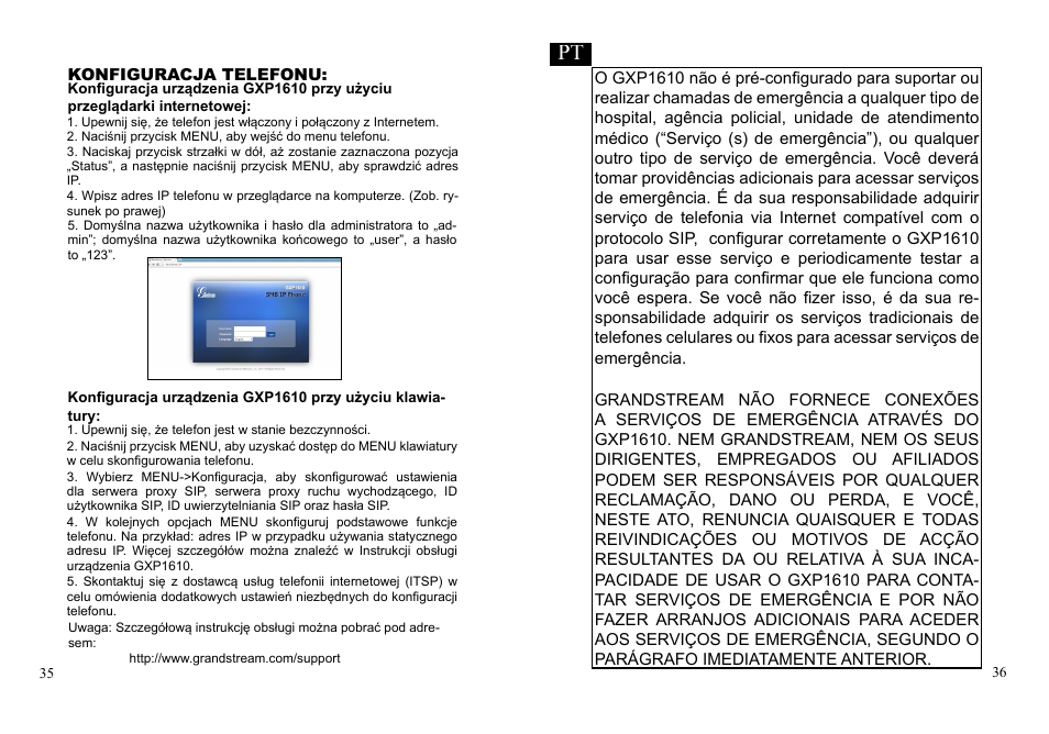 Grandstream GXP1610 Quick Installation Guides User Manual | Page 20 / 25