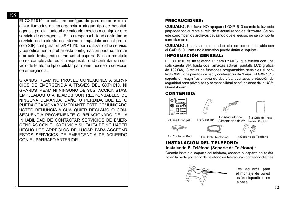 Grandstream GXP1610 Quick Installation Guides User Manual | Page 8 / 25