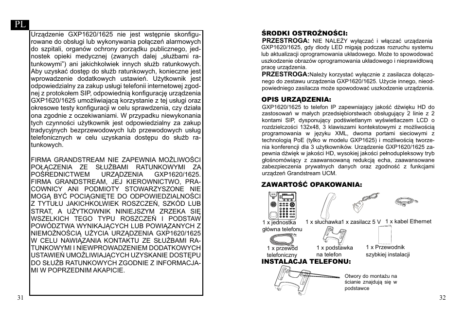 Grandstream GXP1620 Quick Installation Guides User Manual | Page 18 / 25
