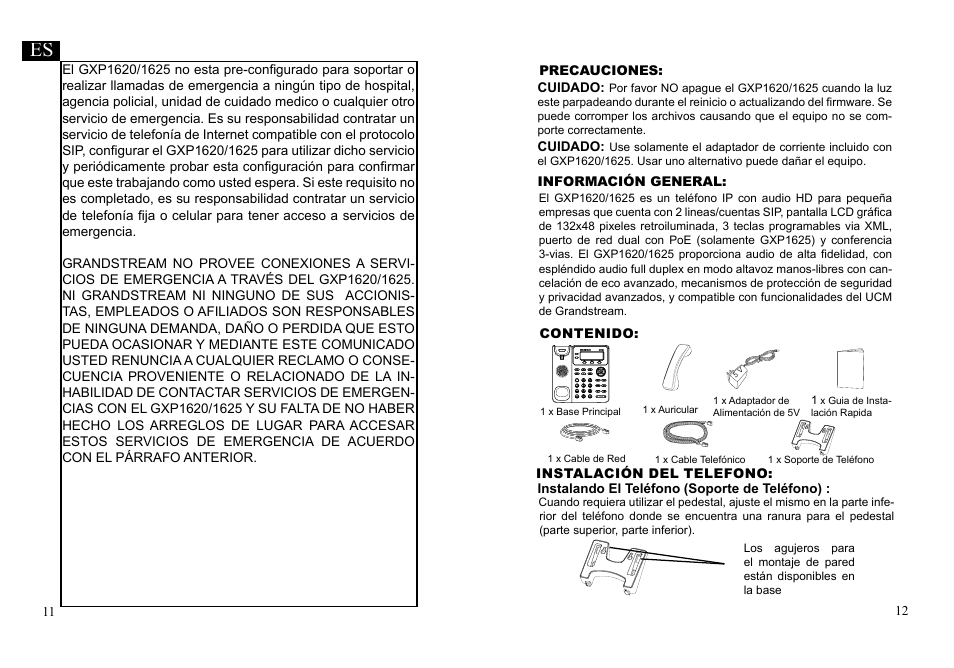 Grandstream GXP1620 Quick Installation Guides User Manual | Page 8 / 25