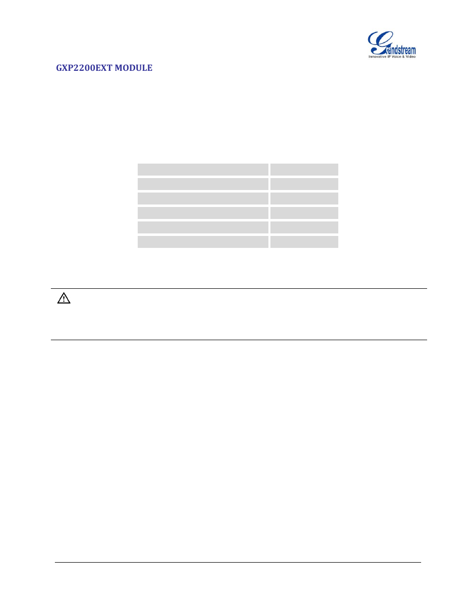 Gxp2200ext module, Table 8: gxp2200ext packaging | Grandstream GXP2130 User Guide User Manual | Page 19 / 51