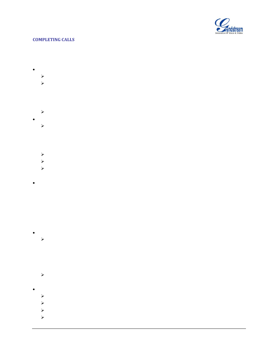 Completing calls | Grandstream GXP2130 User Guide User Manual | Page 33 / 51