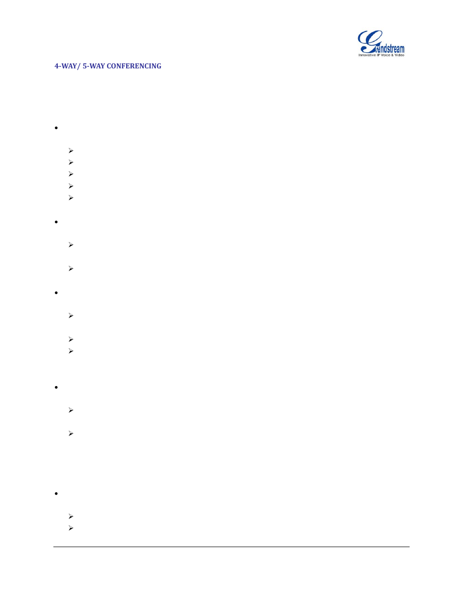 Way/ 5-way conferencing | Grandstream GXP2130 User Guide User Manual | Page 41 / 51