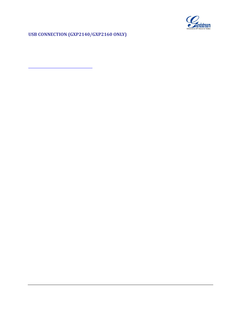 Usb connection (gxp2140/gxp2160 only) | Grandstream GXP2130 User Guide User Manual | Page 48 / 51