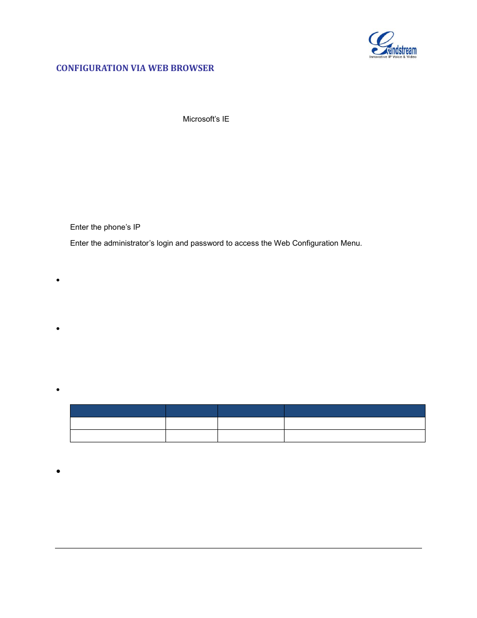 Configuration via web browser | Grandstream GXP2130 Administration Guide User Manual | Page 29 / 85