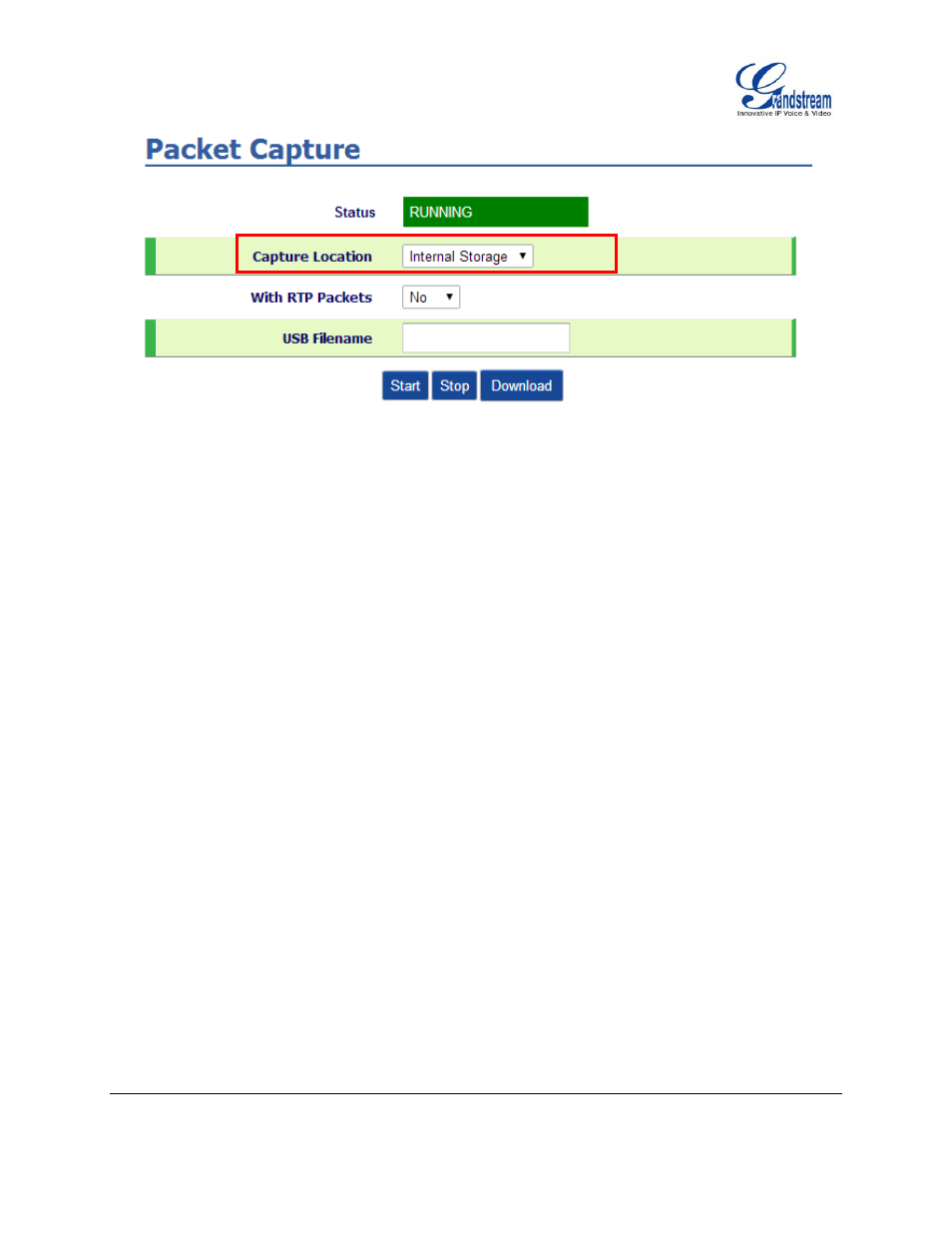 Figure 9 capture to internal storage | Grandstream GXP2130 Administration Guide User Manual | Page 74 / 85