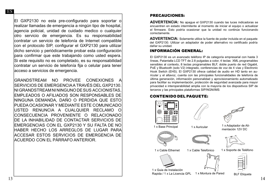 Grandstream GXP2130 Quick Installation Guides User Manual | Page 9 / 23