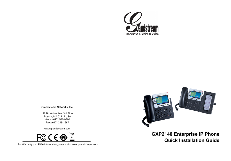 Grandstream GXP2140 Quick Installation Guides User Manual | 31 pages