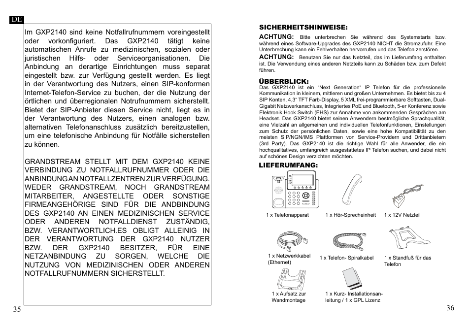 Bookmark 1 | Grandstream GXP2140 Quick Installation Guides User Manual | Page 20 / 31