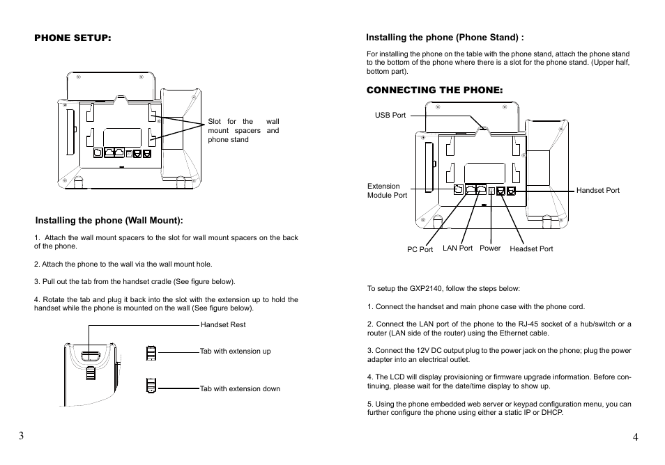 Grandstream GXP2140 Quick Installation Guides User Manual | Page 4 / 31