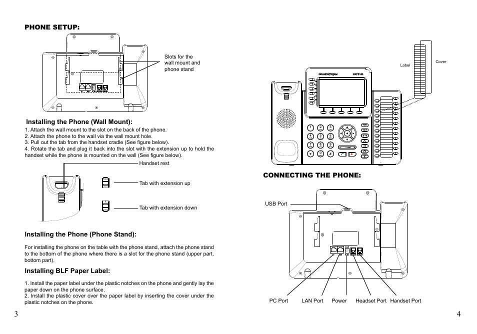 Grandstream GXP2160 Quick Installation Guides User Manual | Page 4 / 23