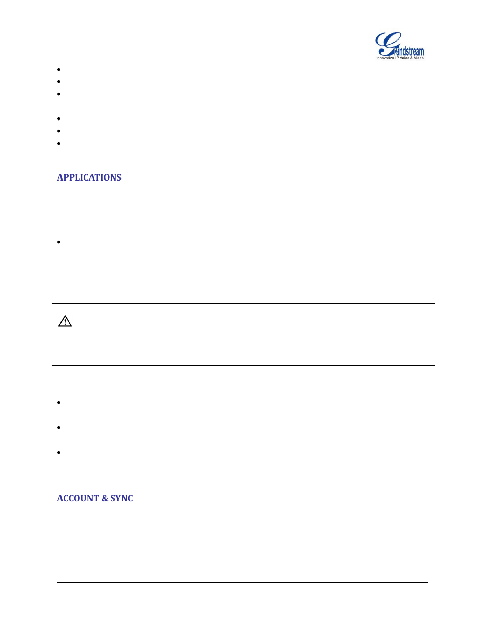 Applications, Account & sync | Grandstream GXP2200 User Manual User Manual | Page 147 / 162