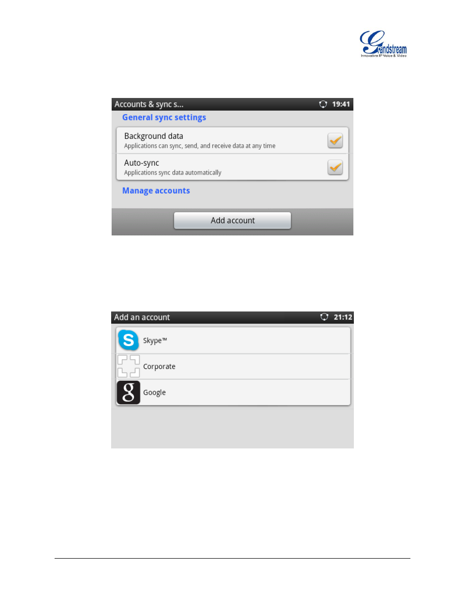 Figure 137 : gxp2200 account & sync | Grandstream GXP2200 User Manual User Manual | Page 148 / 162