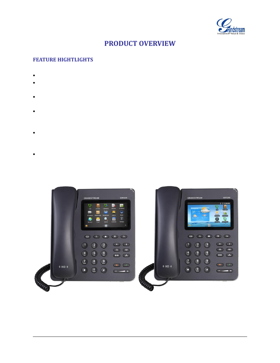 Product overview, Feature hightlights, Figure 1 : gxp2200 front view | Grandstream GXP2200 User Manual User Manual | Page 15 / 162