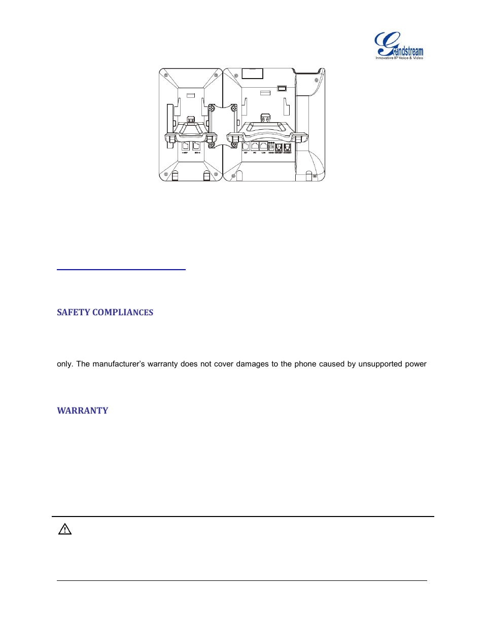 Safety compliances, Warranty, Figure 3 : gxp2200 back view with gxp2200ext | Grandstream GXP2200 User Manual User Manual | Page 21 / 162