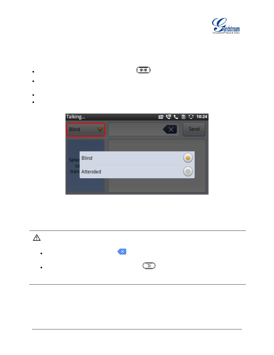 Figure 34 : blind transfer | Grandstream GXP2200 User Manual User Manual | Page 47 / 162