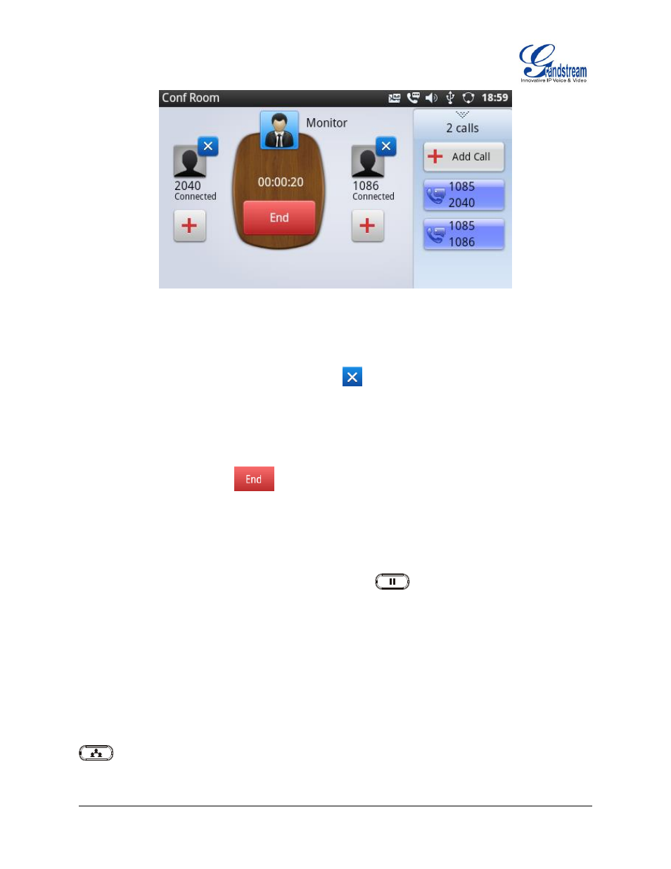 Figure 41 : 3-way conference call established | Grandstream GXP2200 User Manual User Manual | Page 52 / 162