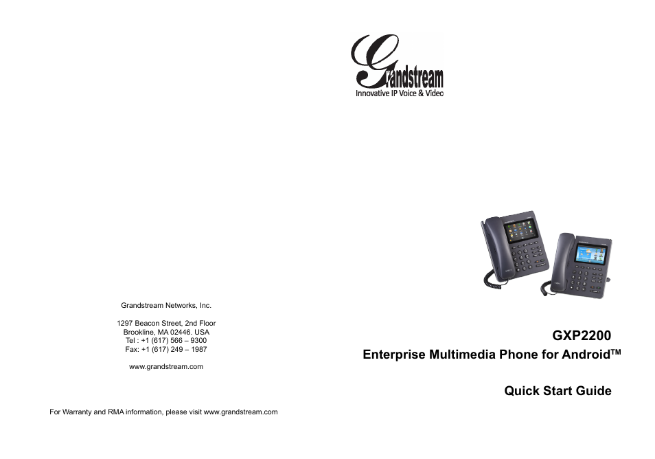 Grandstream GXP2200 Quick Installation Guide User Manual | 30 pages