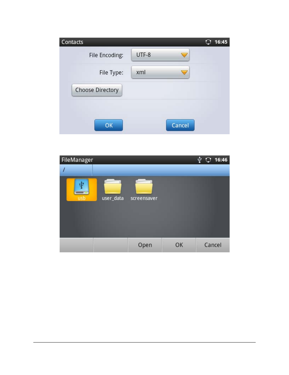 Figure 10: export phone book xml file: settings | Grandstream GXP2200 XML Phonebook Guide User Manual | Page 13 / 22