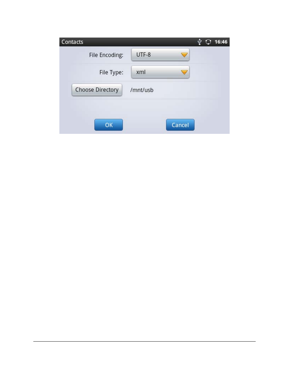 Figure 12: export phone book xml file: export | Grandstream GXP2200 XML Phonebook Guide User Manual | Page 14 / 22
