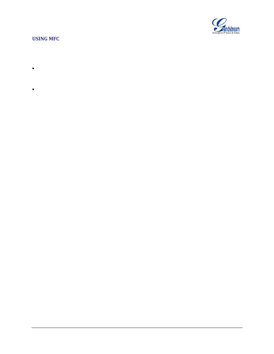 Using mfc | Grandstream GXP2200 GMI Web Service Guide User Manual | Page 39 / 39