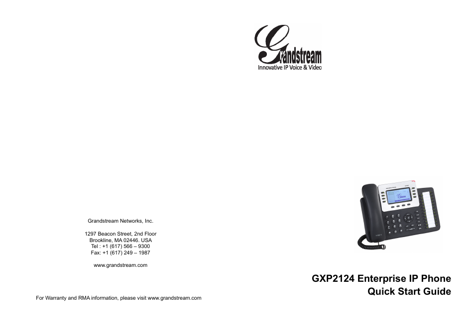 Grandstream GXP2124 Quick Installation Guide User Manual | 23 pages