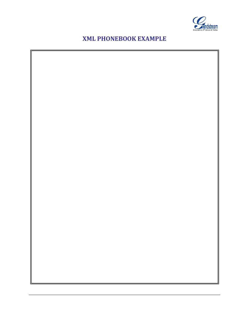 Xml phonebook example | Grandstream XML Application Guide User Manual | Page 14 / 15