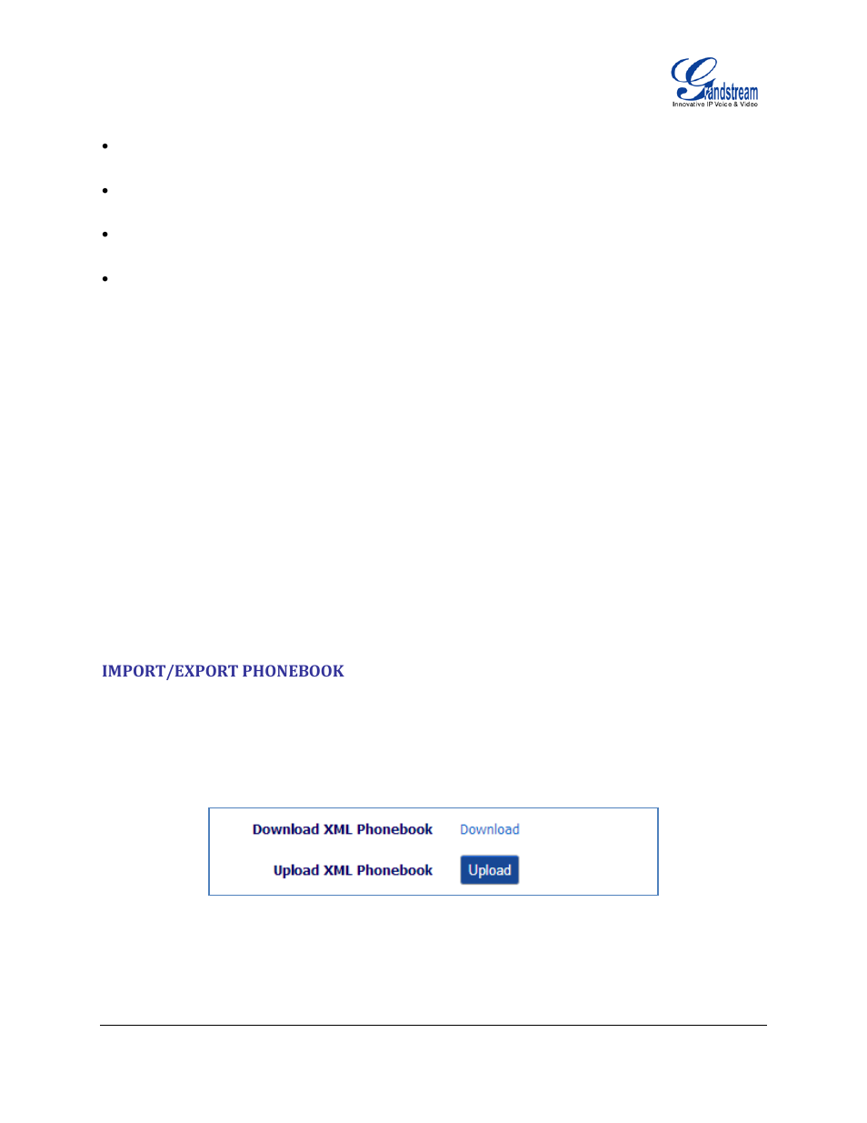 Import/export phonebook, Figure 5: import and export phone book xml file | Grandstream XML Application Guide User Manual | Page 9 / 15
