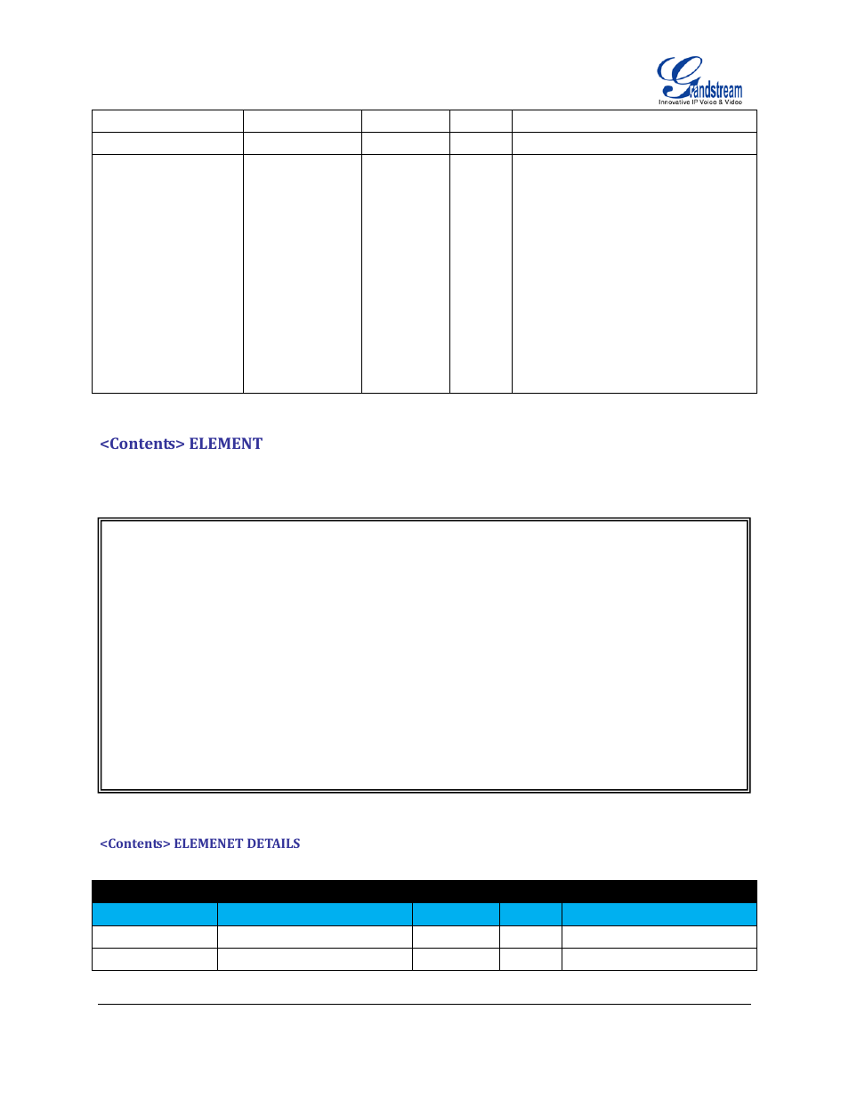 Contents> element, Contents> elemenet details | Grandstream GXP21xx XML Application Guide User Manual | Page 20 / 36