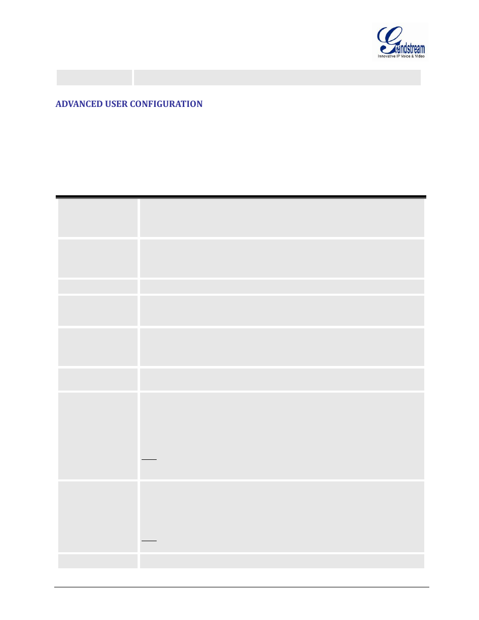 Advanced user configuration, Advanced, User | Configuration, Table 13:advanced settings, Layer 2 qos | Grandstream DP715 User Manual User Manual | Page 43 / 58