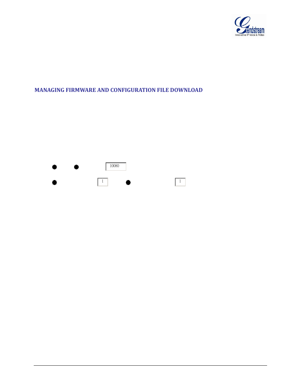 Managing firmware and configuration file download, Managing, Firmware | Configuration, File, Download | Grandstream DP715 User Manual User Manual | Page 55 / 58