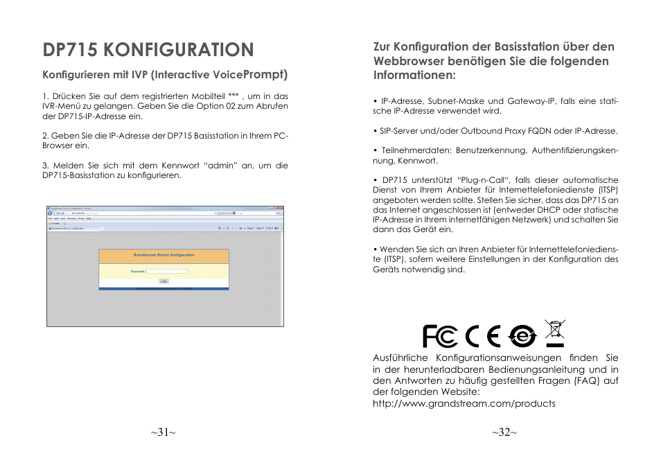 Dp715 konfiguration | Grandstream DP715 Quick Start Guide User Manual | Page 18 / 34