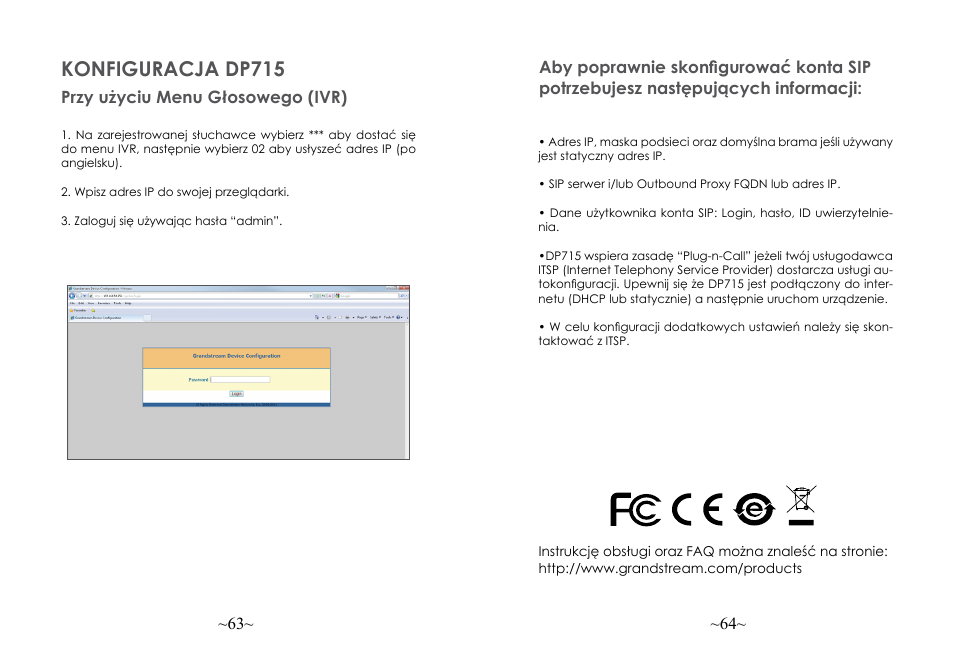 Konfiguracja dp715 | Grandstream DP715 Quick Start Guide User Manual | Page 34 / 34