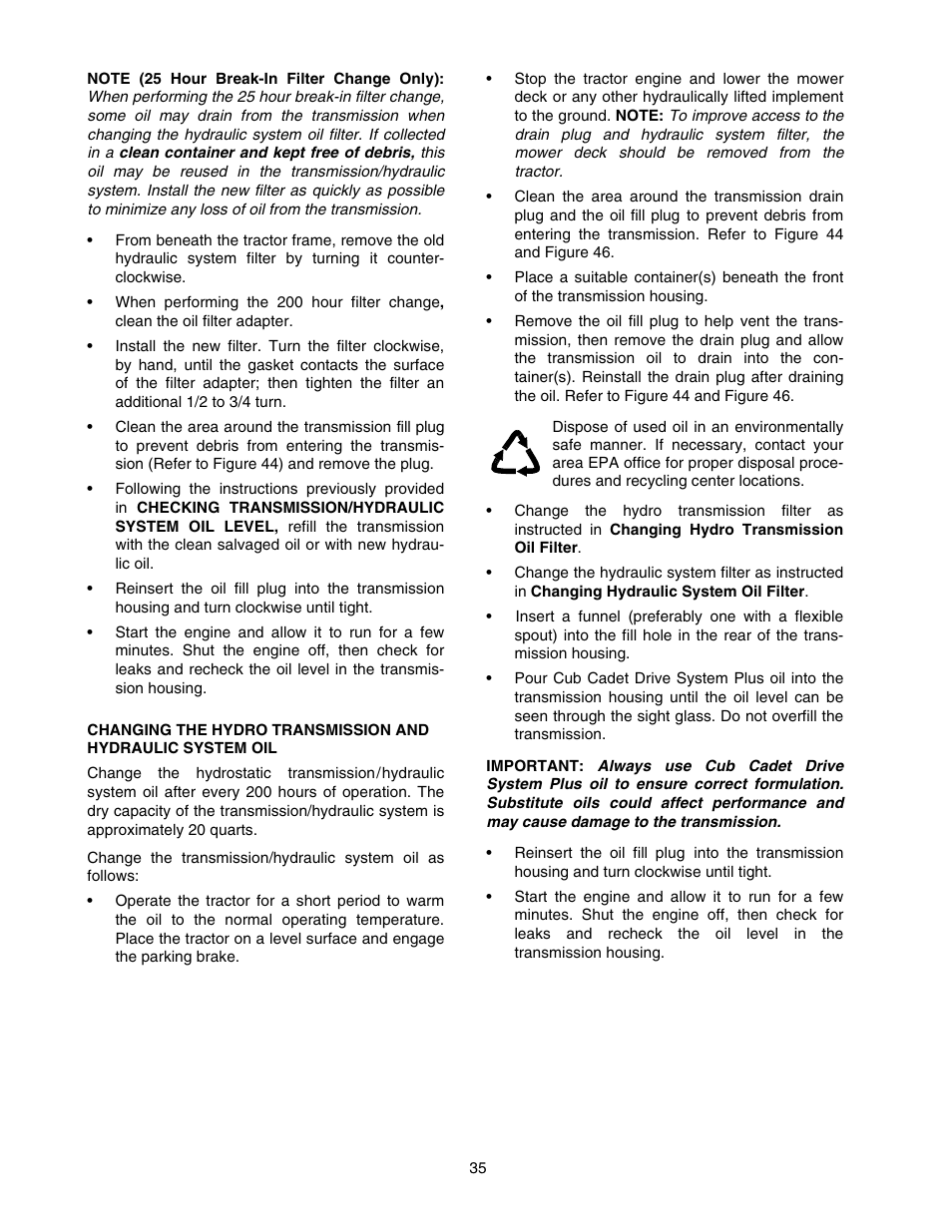 Cub Cadet 5254 User Manual | Page 35 / 52