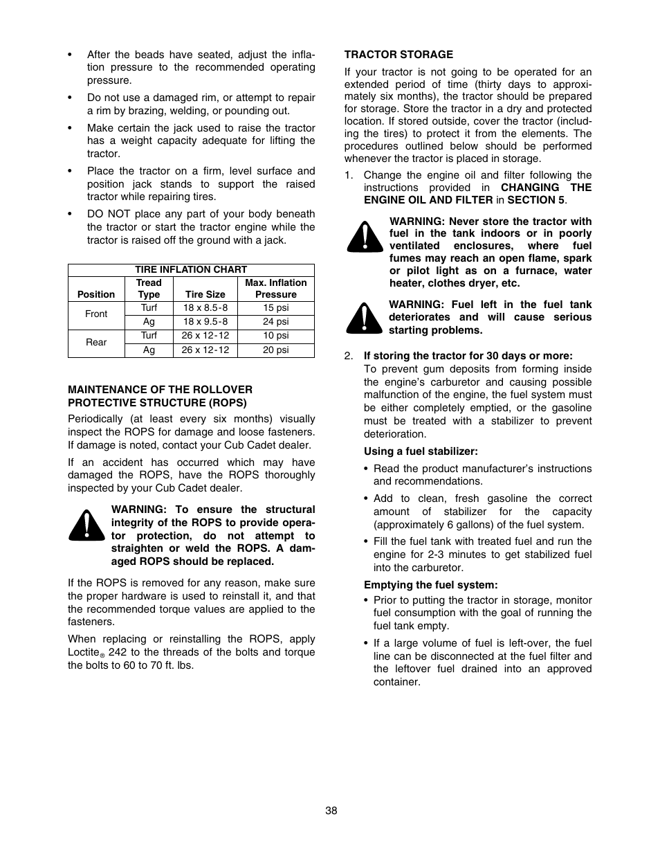 Cub Cadet 5254 User Manual | Page 38 / 52