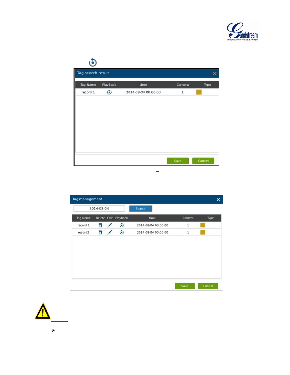 Search by tag, Search, Igure | Gvr3550, Ecord, Layback, Tatus, Oolbar, Anagement | Grandstream GVR3550 User Manual User Manual | Page 45 / 120