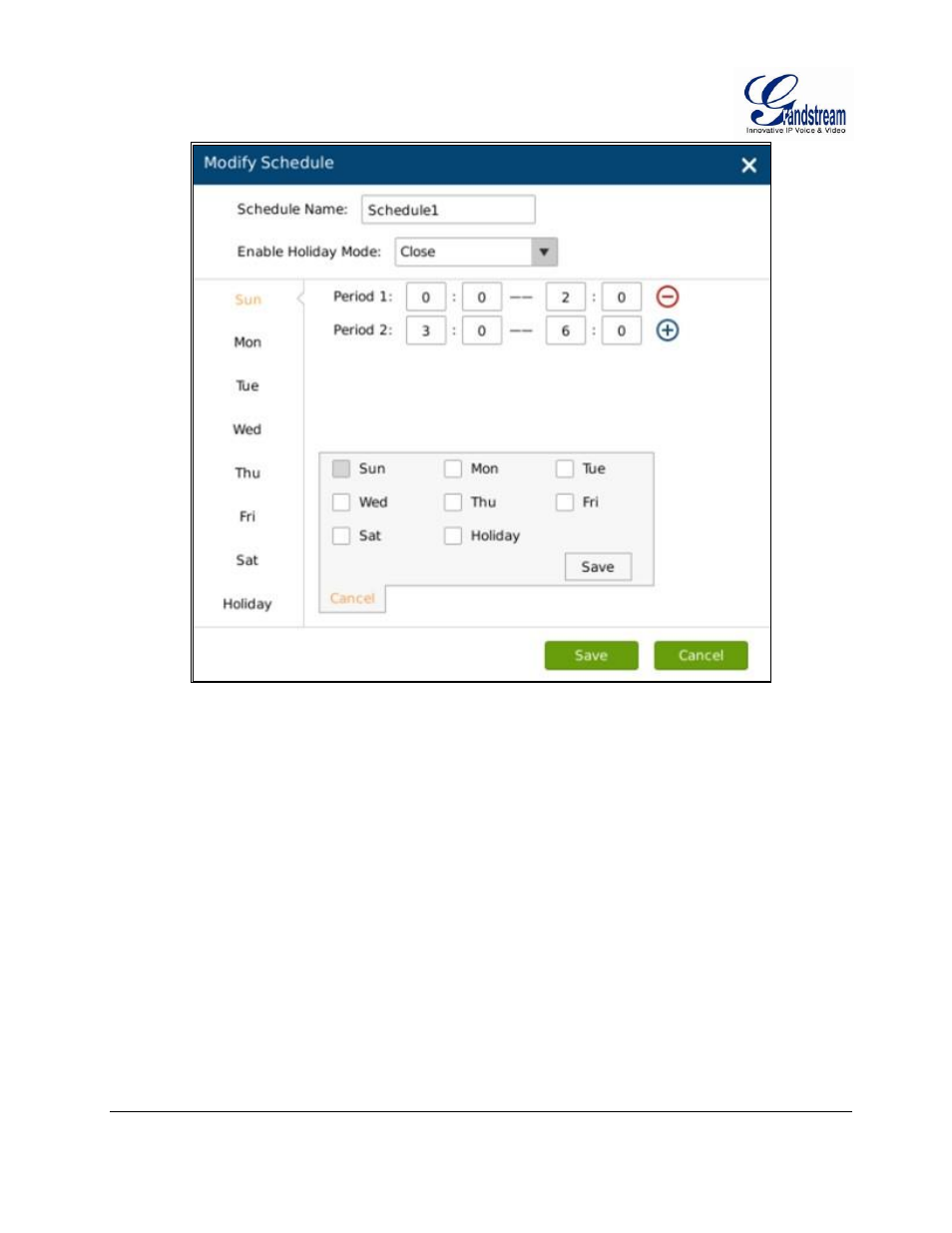 Igure, Gvr3550, Chedule | Onfig | Grandstream GVR3550 User Manual User Manual | Page 58 / 120