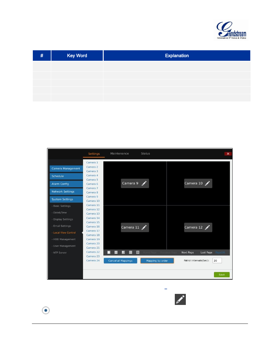 Local view control, Local, View | Control, Igure, Gvr3550, Ystem, Ettings, Ocal, Ontrol | Grandstream GVR3550 User Manual User Manual | Page 75 / 120