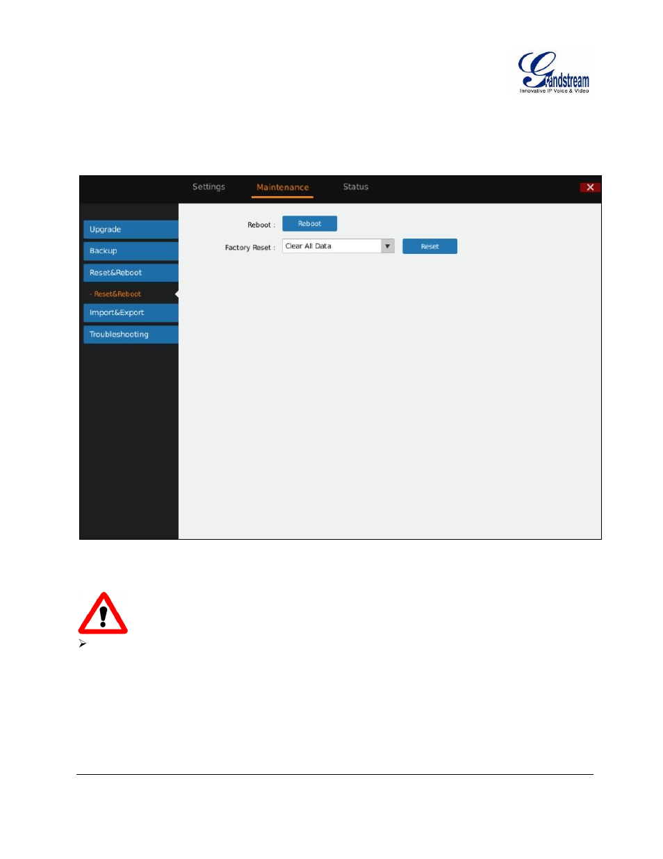 Reset & reboot, Reset, Reboot | Igure, Gvr3550, Eset, Eboot | Grandstream GVR3550 User Manual User Manual | Page 88 / 120