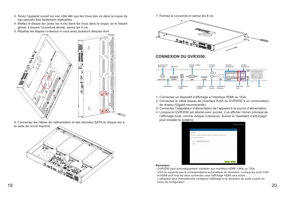 Connexion du gvr3550 | Grandstream GVR3550 Quick Installation Guide User Manual | Page 12 / 38