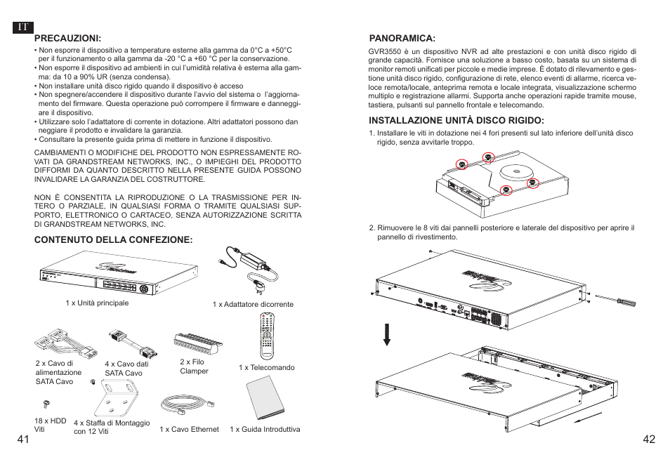 41 42 it | Grandstream GVR3550 Quick Installation Guide User Manual | Page 23 / 38
